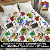 BACK TO SCHOOL SEAMLESS SCALED PATTERN