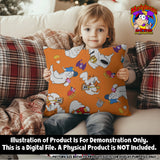 GHOSTS SEAMLESS SCALED PATTERN ORANGE