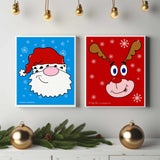 Festive Wall Art, santa claus wall art, cozy christmas decor, bundle