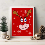 Santa's Reindeer Print