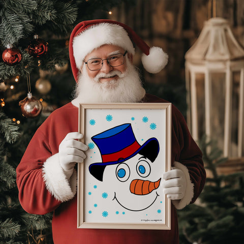 Christmas Snowman Print