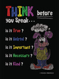 THINK BEFORE YOU SPEAK Printable Wall Art