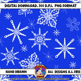 Snowflake Seamless Pattern Digital Tile 300 d.p.i. 12" x 12" (Copy) (Copy)