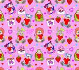 Valentine Pink Tumbler Wrap Cute Cartoon Animals