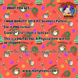 Christmas Seamless Pattern Digital 300 d.p.i. 12" x 12"