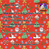 Merry Christmas Seamless Pattern Digital 300 d.p.i. 12" x 12" (Copy)