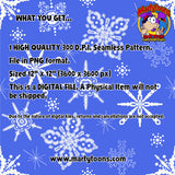Snowflake Seamless Pattern Digital Tile 300 d.p.i. 12" x 12" (Copy) (Copy)