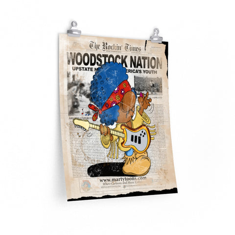 Classic Rock Woodstock inspired Lil Rocker Music Poster 16" x 20"