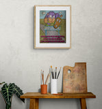 Overcoming Obstacles Cartoon Framed Vertical Poster