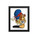 Classic Rock Hendrix Inspired Lil Rockers Cartoon 8 x10 Framed Print