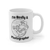Photographer Male Day Job Necessary Evil Coffee Mug 11oz