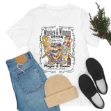Blues Whiskey Inspired Cartoon Rock and Roll White Tee